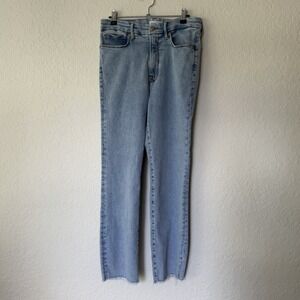 Good American Womens Jeans Size 10 / 30 Raw Hem Denim Stretch Good Denim Light